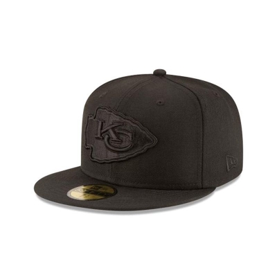 Kansas City Chiefs Gorra | New Era NFL Black On Black 59fifty Fitted Cap Mexico - Negros